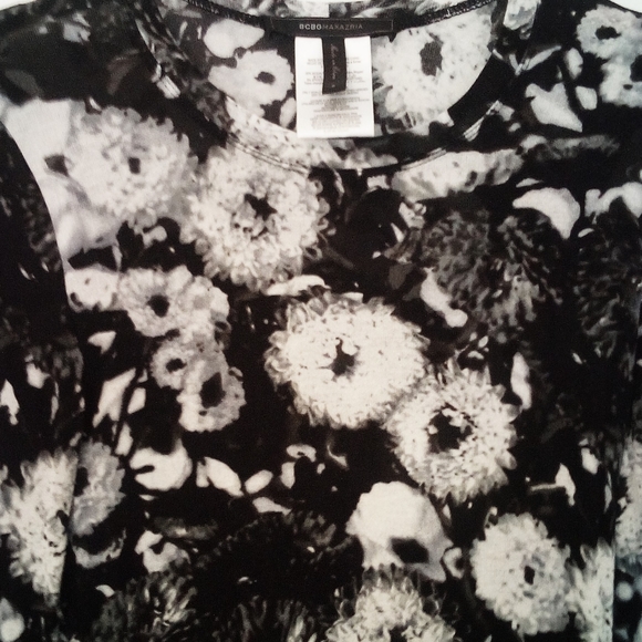 BCBG Max Azria Long Sleeve Floral Tee S - Picture 2 of 3
